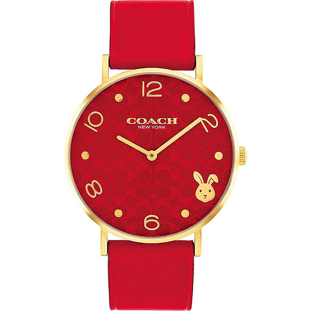 SOGO復興館COACH錢兔皮帶腕表，原價7000元、特價6300元，限量10只。（SOGO提供）