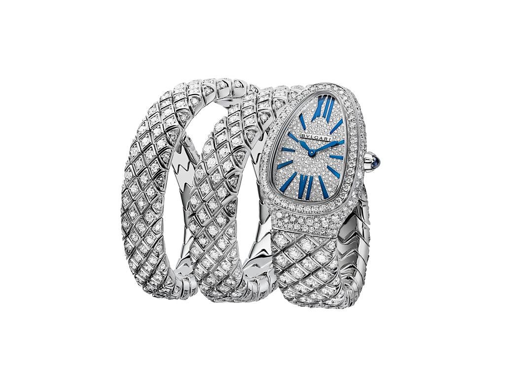 寶格麗Serpenti Spiga雙圈鑽石腕錶，約522萬5000元 。（BVLGARI提供）