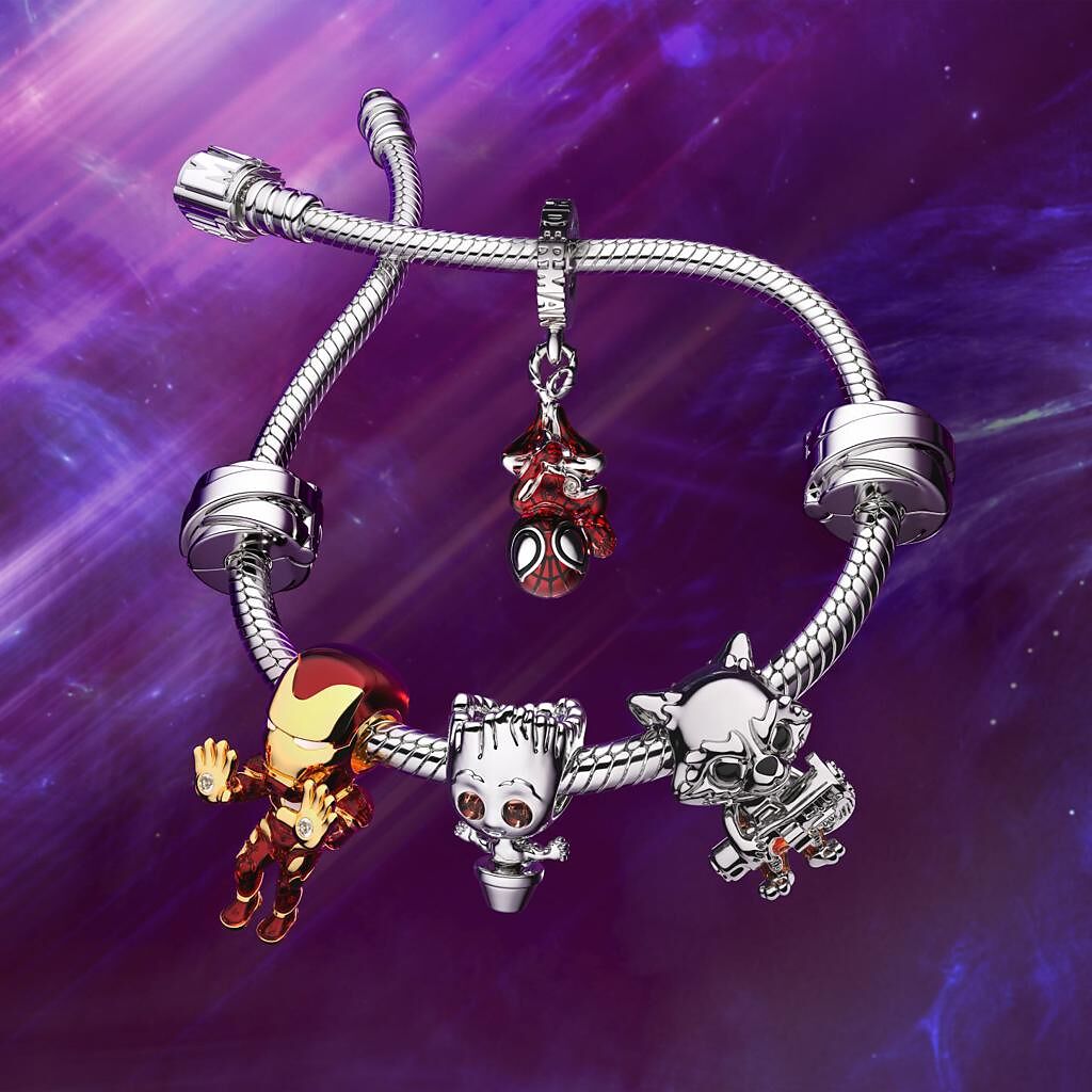 Pandora與Marvel聯手推出《星際異攻隊》系列珠寶。（Pandora提供）