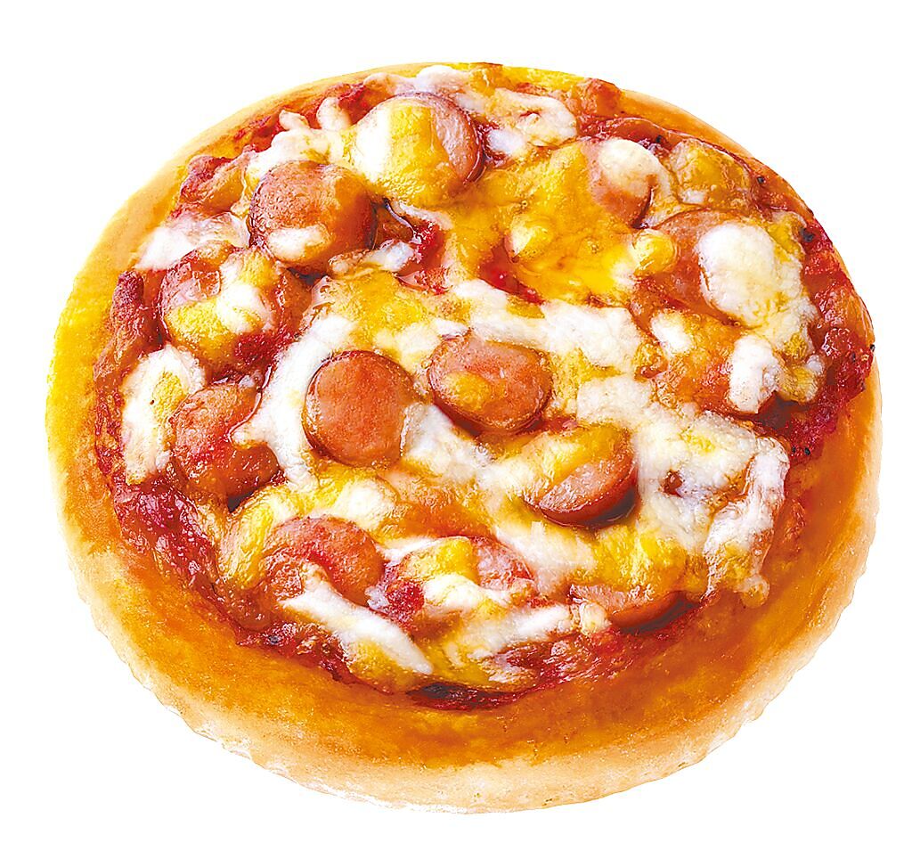 甜甜圈品牌Mister Donut新推鹹口味輕食，包含「青醬燻雞」及「紅醬德腸」MINI披薩系列（見圖），23日前買指定商品即可享買6送3。（Mister Donut提供）