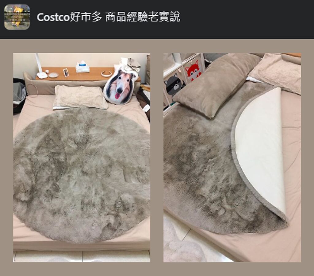 許多網友表示自己購買該款地毯後沒放在地上踩。（翻攝自Costco好市多 商品經驗老實說臉書）