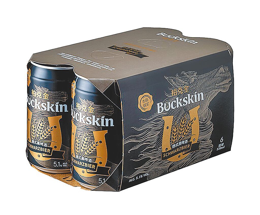 全聯Buckskin柏克金德式黑啤酒6入，原價259元、特價164元。（全聯提供）飲酒過量 有害健康