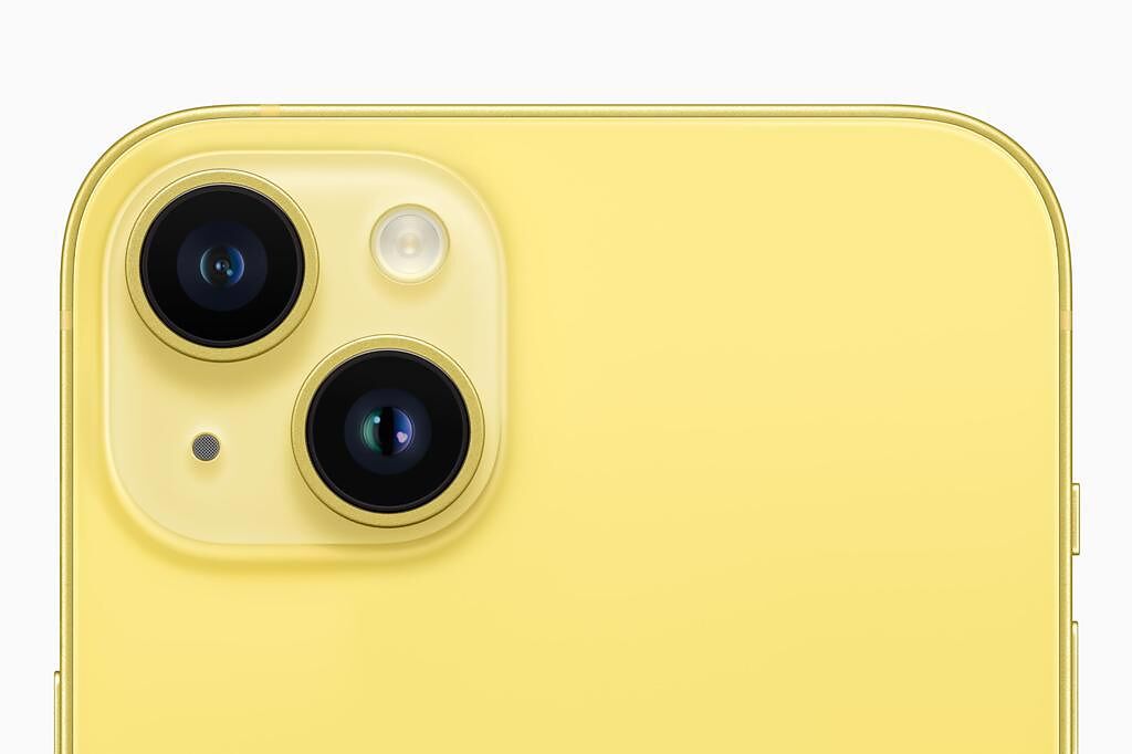 蘋果推出新款亮麗的黃色iPhone 14和iPhone 14 Plus。（取材自蘋果官網）