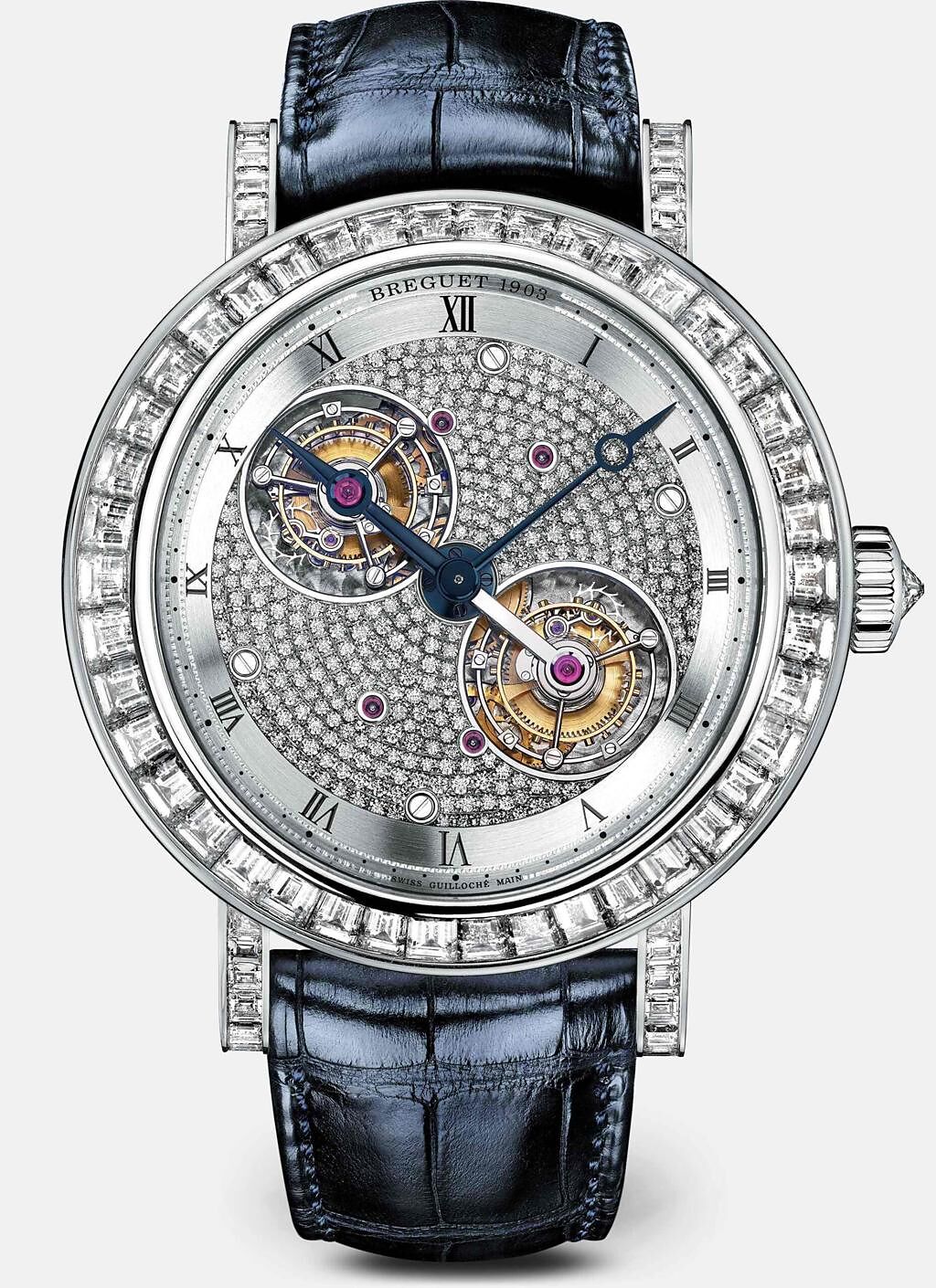 寶璣Classique Grande Complication 5349雙陀飛輪鑽表，2838萬元，在展場最貴的一件作品。（Breguet提供）