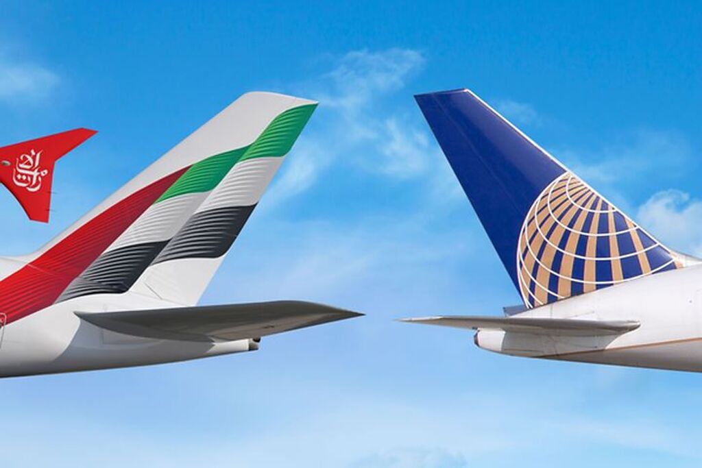 阿聯酋航空與聯合航空啟動聯營合作夥伴關係。　圖：阿聯酋航空／提供